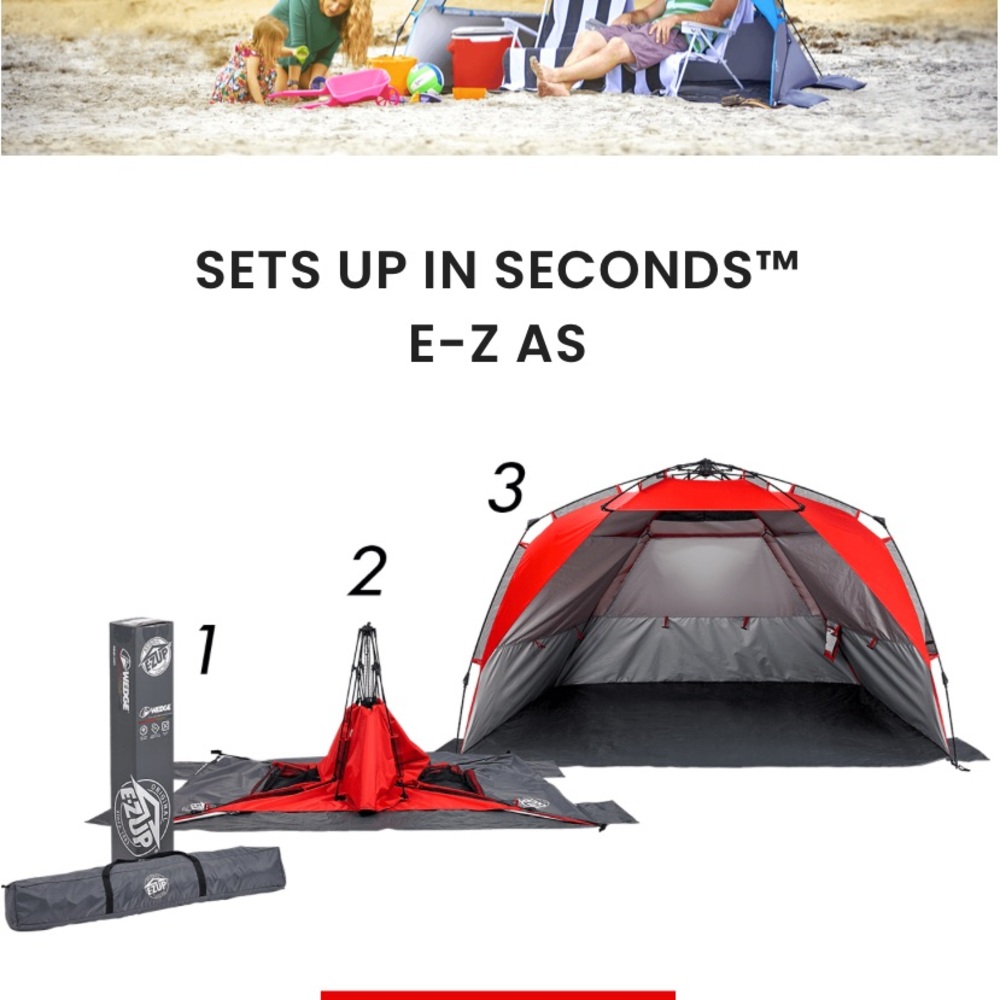 Wedge EZ-Up Red and Gray Pop-Up portable shelter